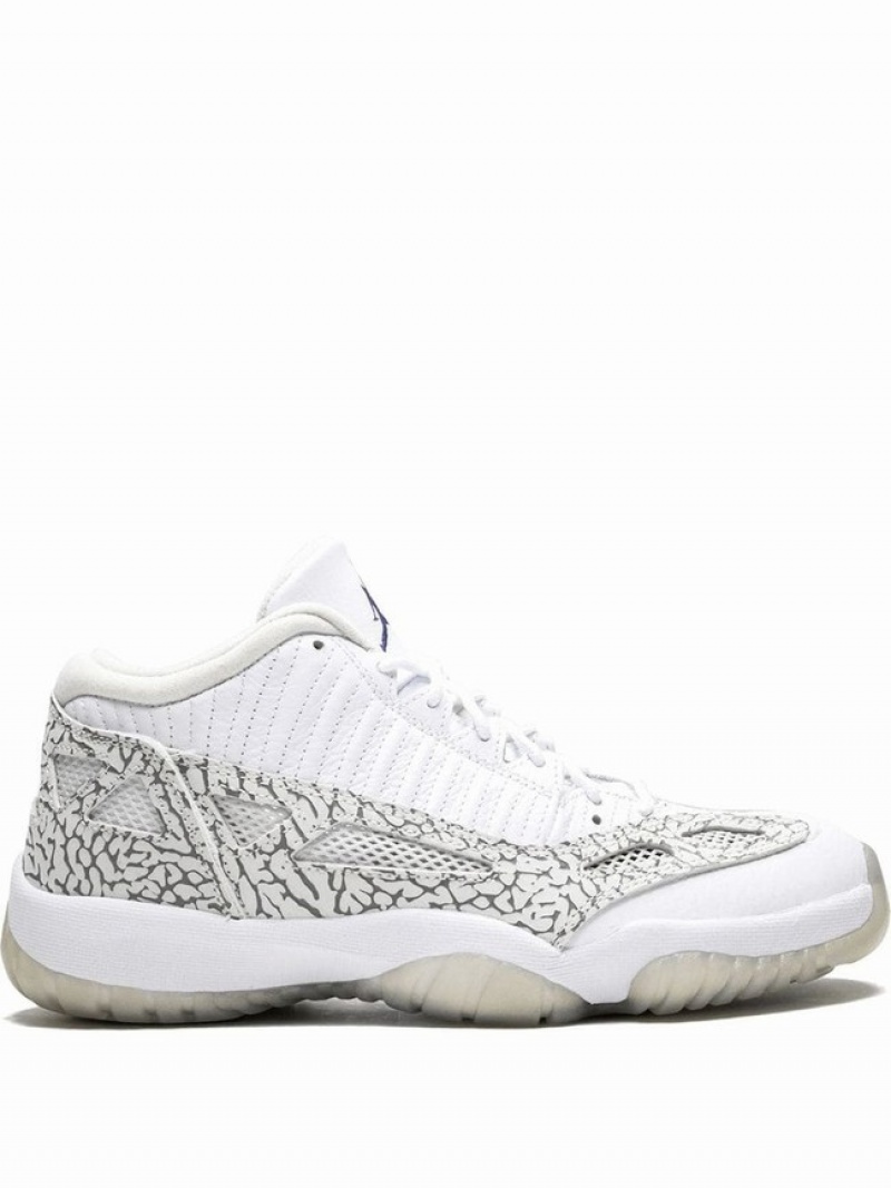 White / Grey Men\'s Nike Retro Low Air Jordan 11 | IQMVUF-150