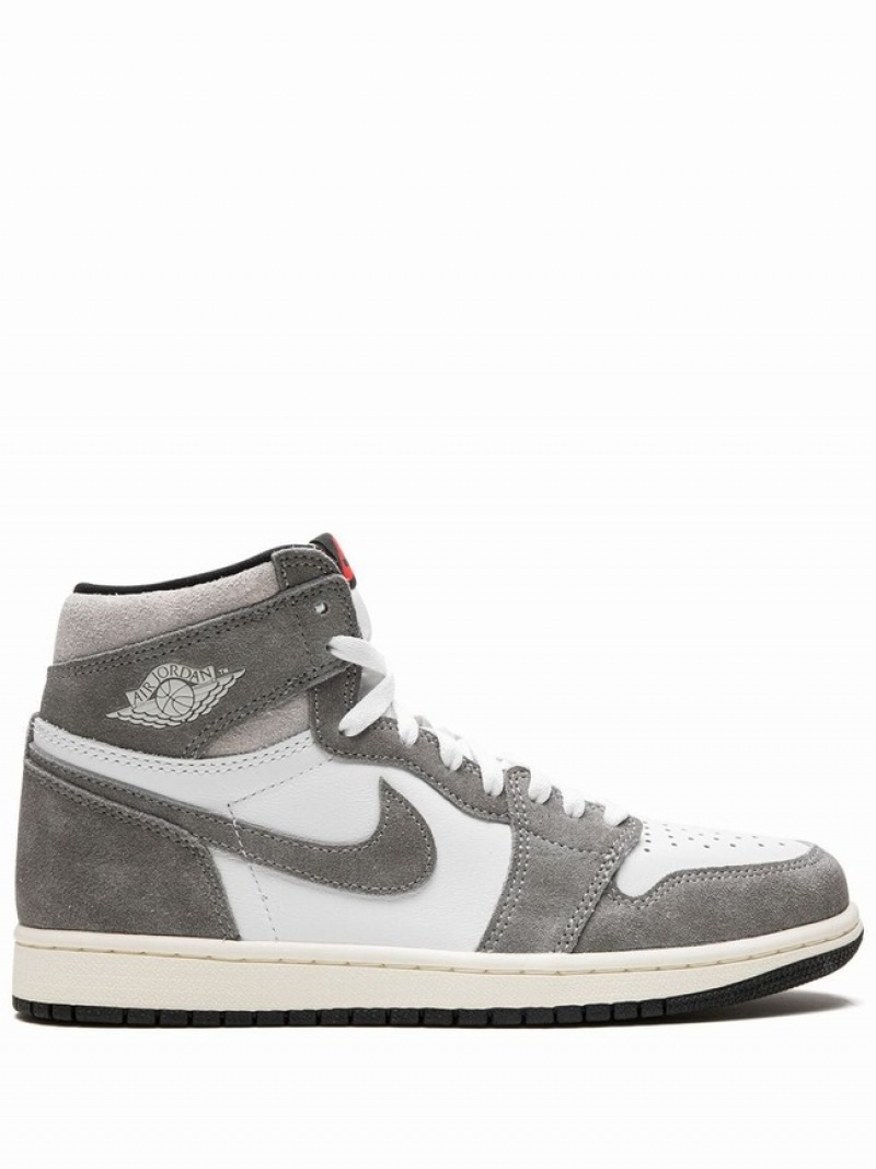 White / Grey Men\'s Nike Washed Air Jordan 1 | KCRGDY-780