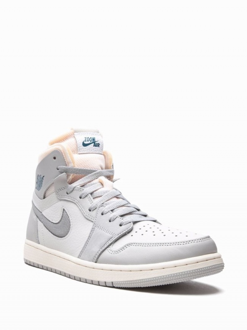 White / Grey Men's Nike Zoom Air CMFT Air Jordan 1 | OGQNBX-057