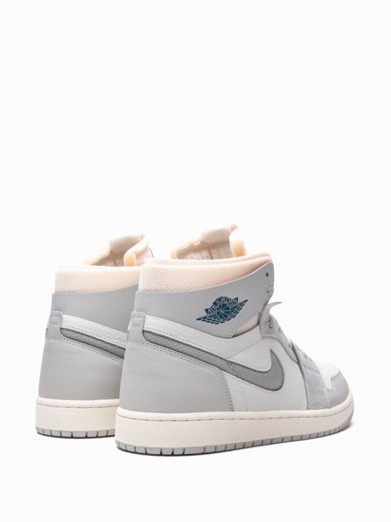 White / Grey Men's Nike Zoom Air CMFT Air Jordan 1 | OGQNBX-057