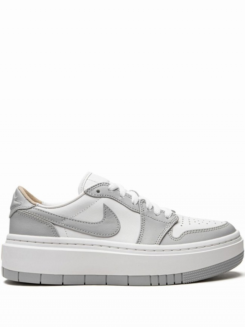 White / Grey Women\'s Nike Elevate Air Jordan 1 | SCJXWN-450