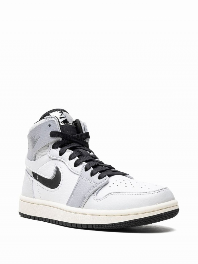 White / Grey Women's Nike Zoom CMFT 2 Metallic Silver Air Jordan 1 | FWRSAJ-486