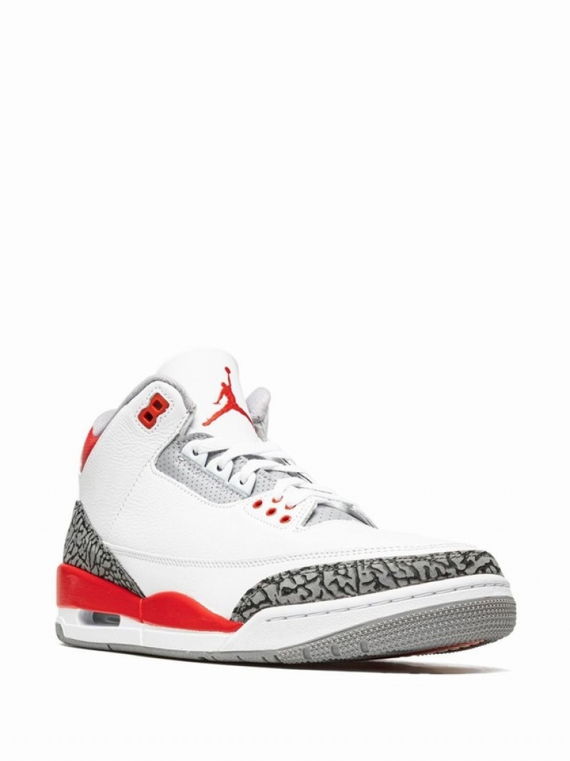 White / Grey / Red Men's Nike Retro OG Air Jordan 3 | IULFAR-280