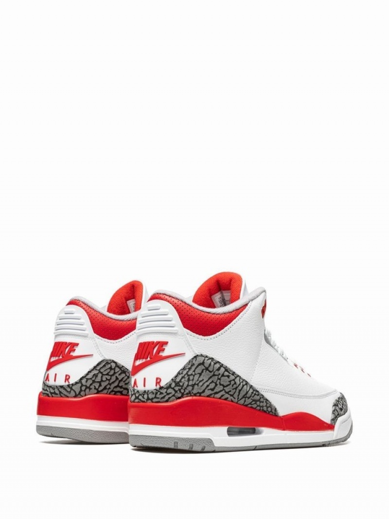 White / Grey / Red Men's Nike Retro OG Air Jordan 3 | IULFAR-280