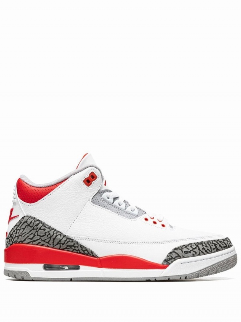 White / Grey / Red Men\'s Nike Retro OG Air Jordan 3 | IULFAR-280