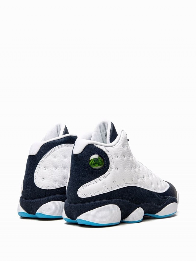 White / Navy Men's Nike Retro Obsidian Air Jordan 13 | EVOUCF-350