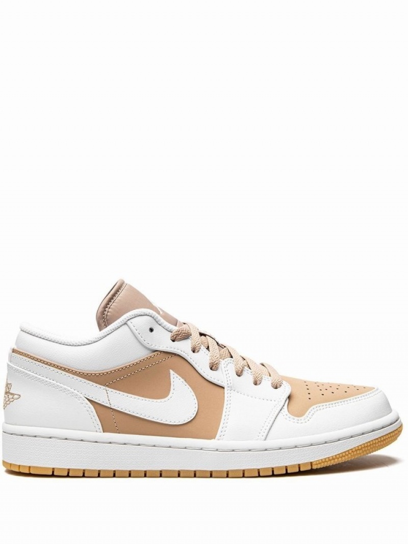 White / Orange Men\'s Nike Jordan 1 Low Hemp Air Jordan 1 | JEHFPW-791