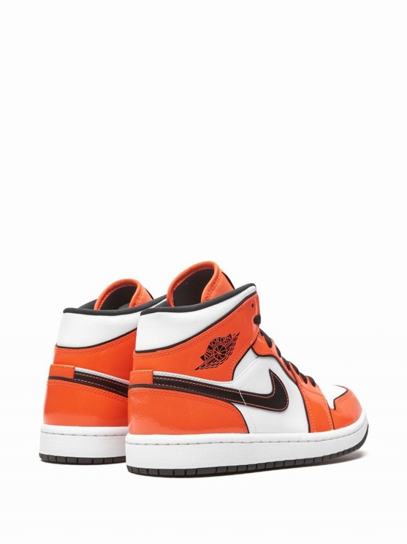 White / Orange Men's Nike Mid SE Turf Air Jordan 1 | UGAOYL-807