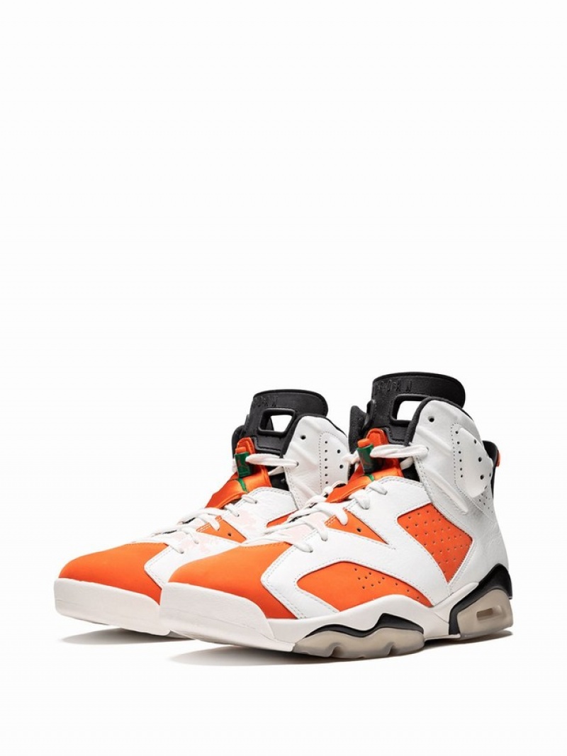 White / Orange Men's Nike Retro Gatorade Air Jordan 6 | PCZUHO-219