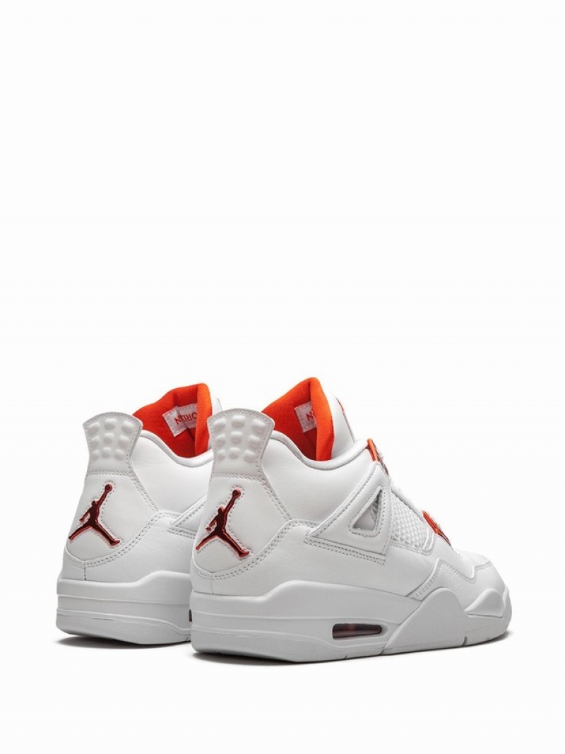 White / Orange Men's Nike Retro Metallic Pack - Air Jordan 4 | GPMDZV-495