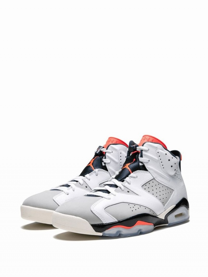 White / Orange Women's Nike Retro Air Jordan 6 | ZUSEQL-693