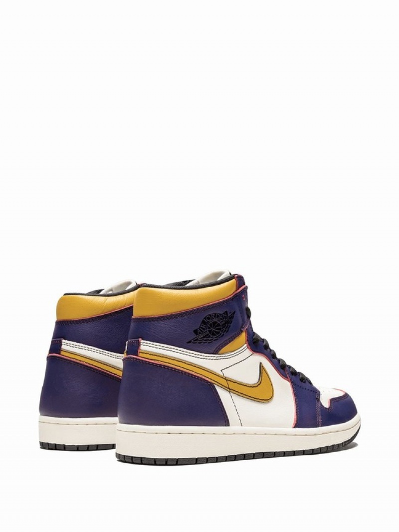 White / Purple Men's Nike Retro Air Jordan 1 | KPSDQR-684