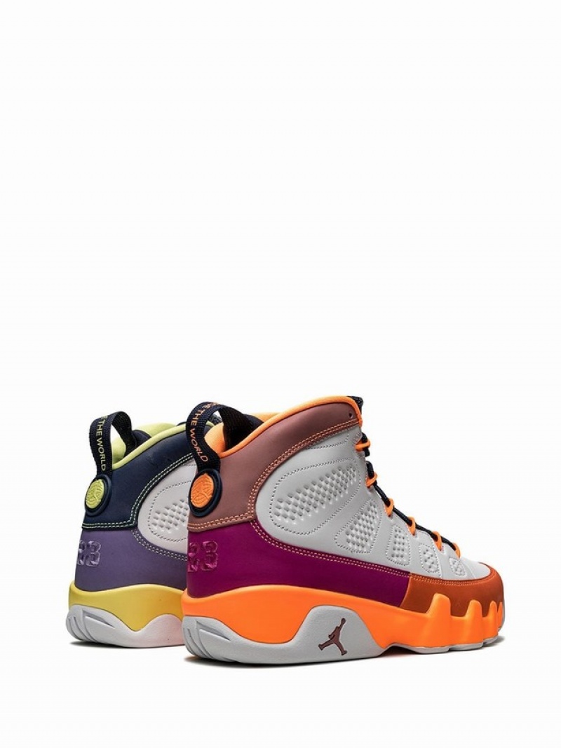 White / Purple / Orange Women's Nike Retro Change The World Air Jordan 9 | NBUMCT-392