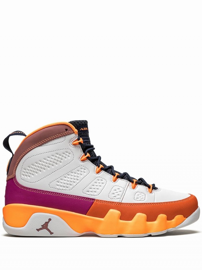 White / Purple / Orange Women\'s Nike Retro Change The World Air Jordan 9 | NBUMCT-392