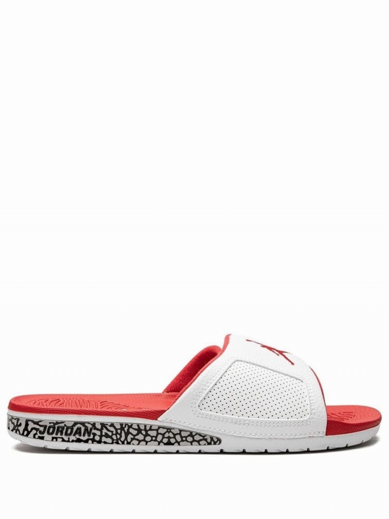 White / Red Men\'s Nike Hydro III Retro Air Jordan Hydro | RXQGUV-035