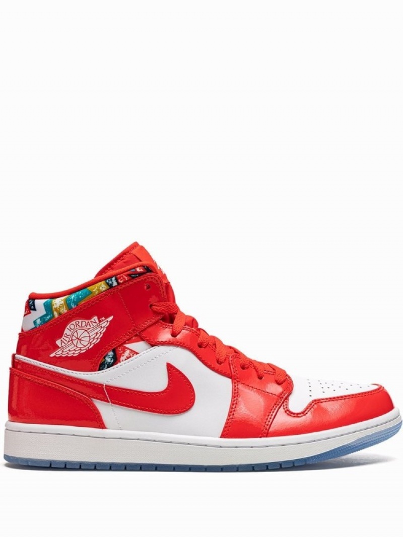 White / Red Men\'s Nike Mid SE Barcelona Sweater Air Jordan 1 | MYSADH-783