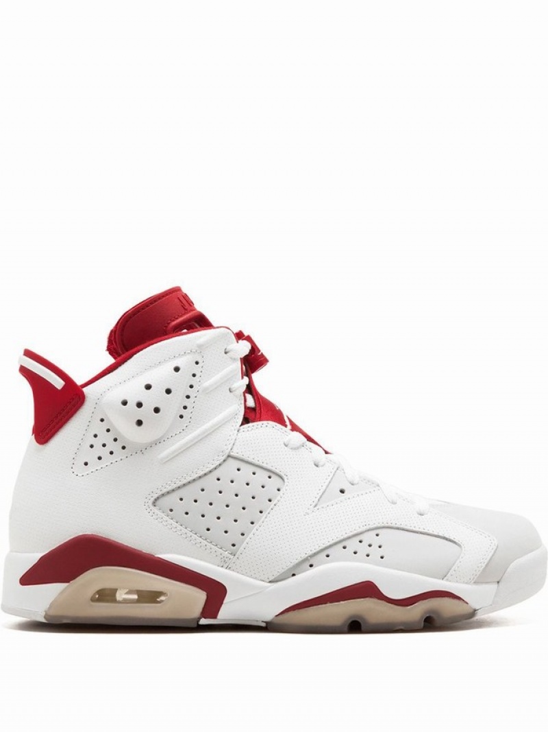 White / Red Men\'s Nike Retro Air Jordan 6 | UHJRKG-152