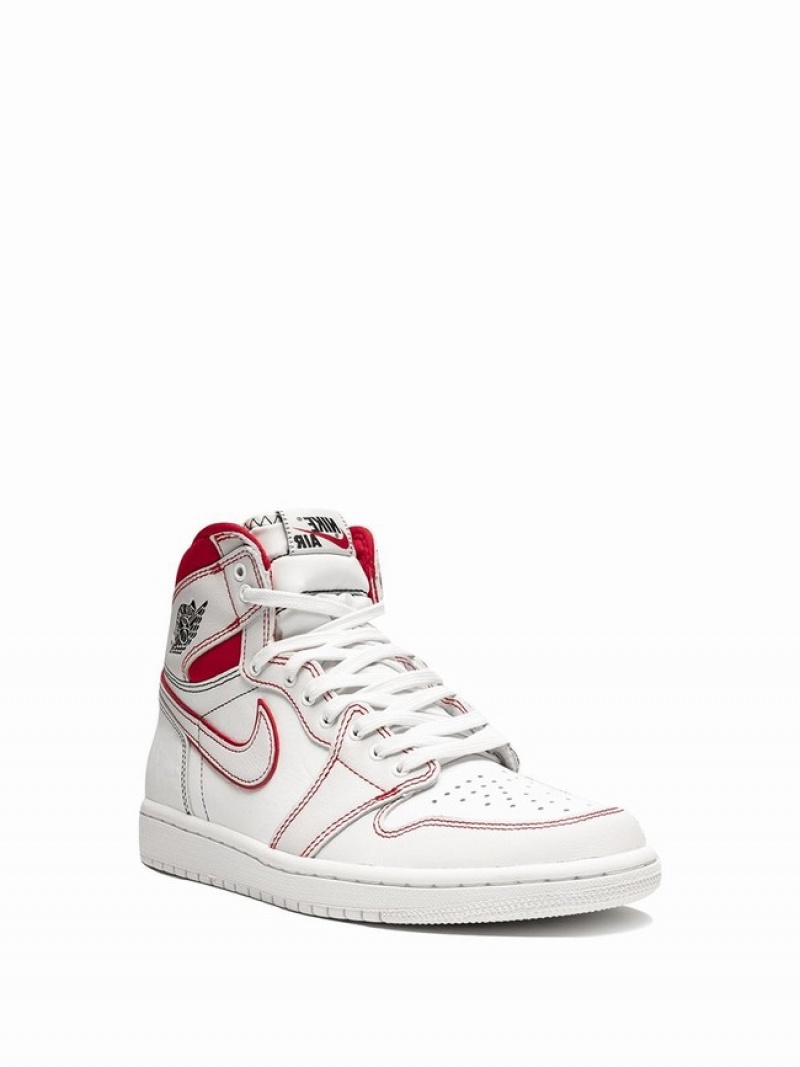 White / Red Men's Nike Retro Hi OG Phantom Air Jordan 1 | BVHJPG-935