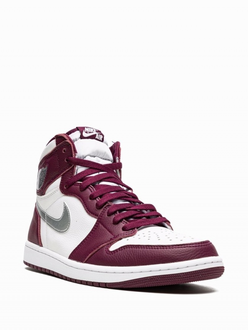 White / Red Men's Nike Retro High Bordeaux Air Jordan 1 | GSUOTA-420