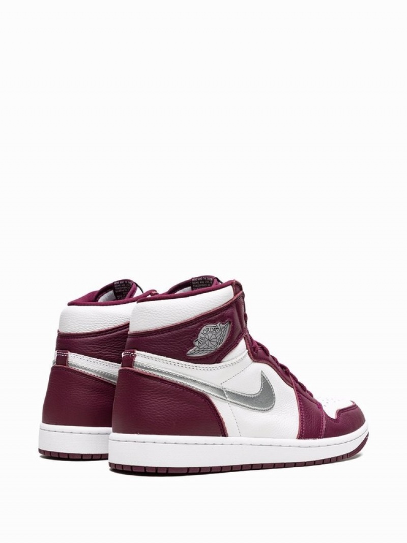 White / Red Men's Nike Retro High Bordeaux Air Jordan 1 | GSUOTA-420