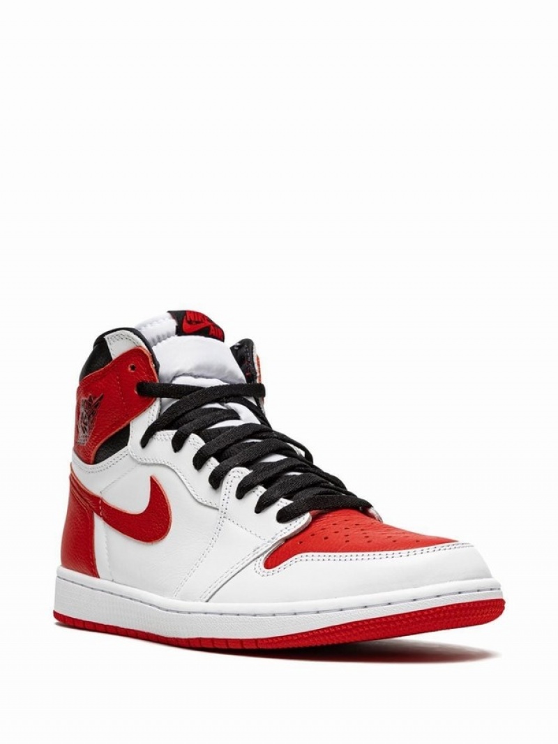 White / Red Men's Nike Retro High OG Heritage Air Jordan 1 | NCIVMA-780