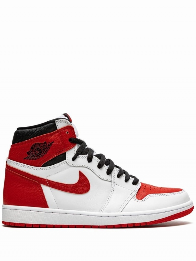 White / Red Men\'s Nike Retro High OG Heritage Air Jordan 1 | NCIVMA-780