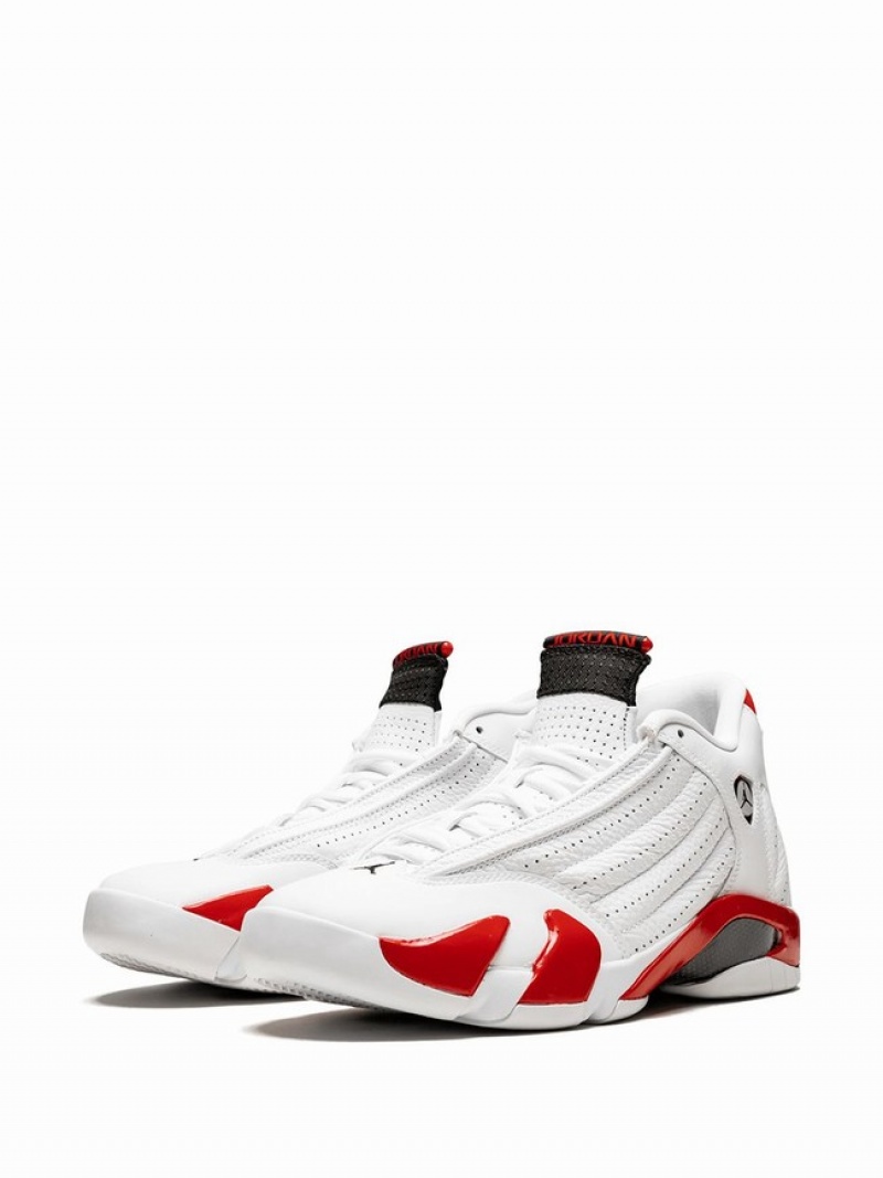 White / Red Women's Nike Candy Cane Air Jordan 14 | VKYQGM-216