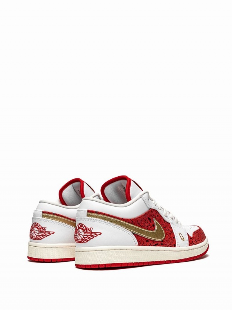 White / Red Women's Nike Low Spades Air Jordan 1 | MWYSGR-579