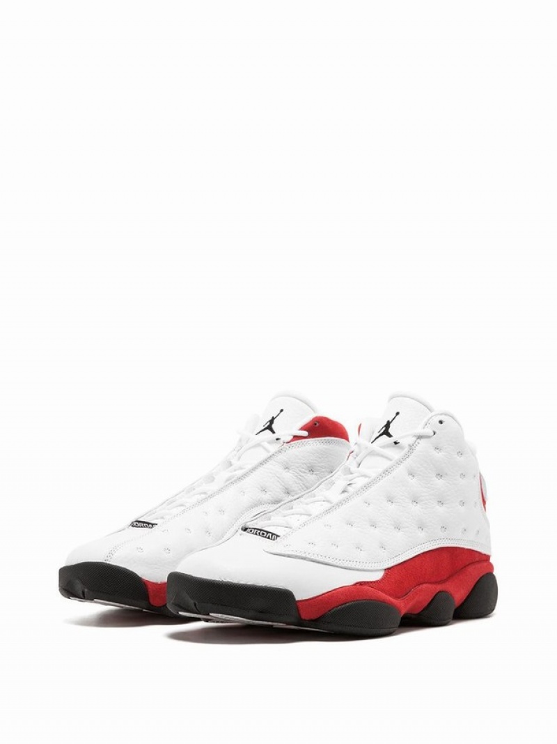 White / Red Women's Nike Retro Chicago Air Jordan 13 | JGTOCF-174