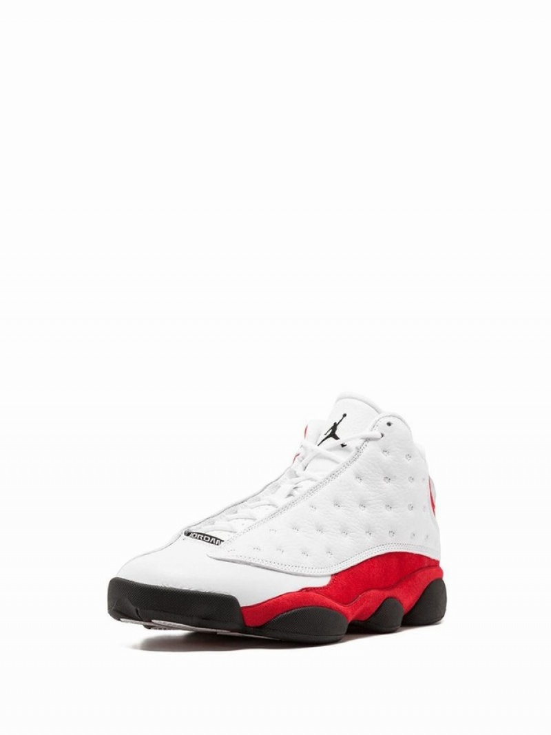 White / Red Women's Nike Retro Chicago Air Jordan 13 | JGTOCF-174