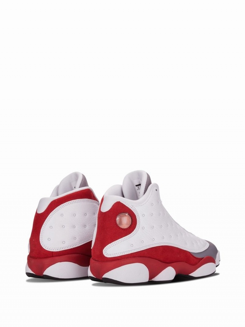 White / Red Women's Nike Retro Grey Toe Air Jordan 13 | PTGRWD-069