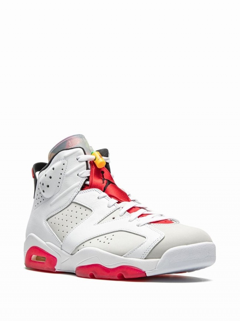 White / Red Women's Nike Retro Hare Air Jordan 6 | THAPBE-150