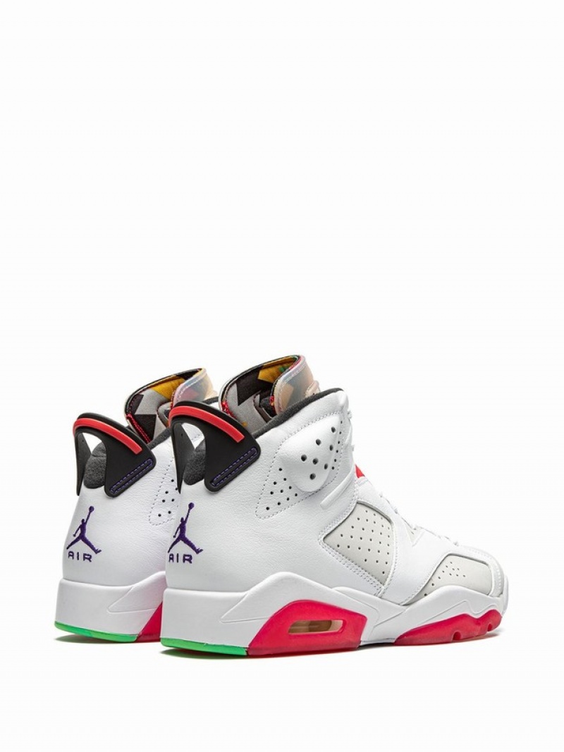 White / Red Women's Nike Retro Hare Air Jordan 6 | THAPBE-150