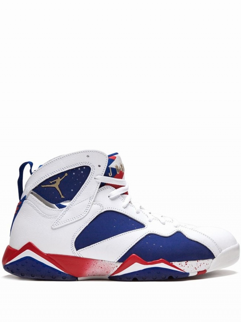 White / Red / Blue Men\'s Nike Retro Olympics 16\' Air Jordan 7 | EJFVBH-418