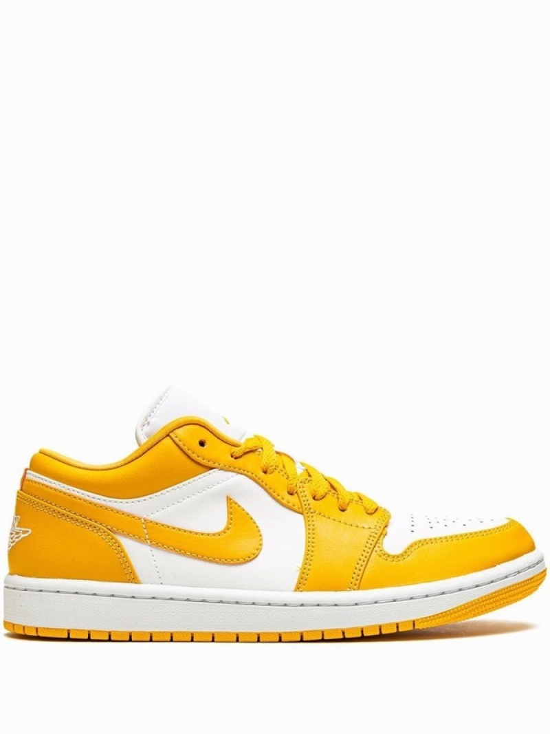 White / Yellow Men\'s Nike Low Air Jordan 1 | NJLFZI-234