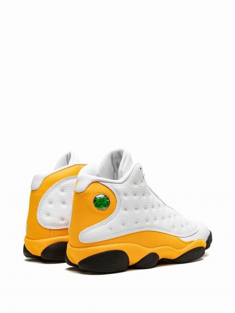 White / Yellow Men's Nike Retro Air Jordan 13 | JOMEUI-649