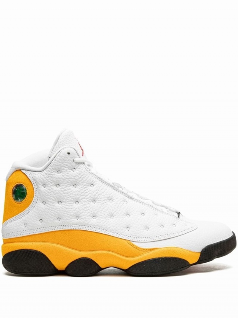 White / Yellow Men\'s Nike Retro Air Jordan 13 | JOMEUI-649