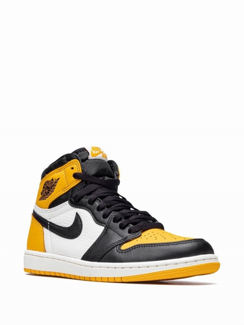 Yellow / Black / White Men's Nike High OG Taxi Air Jordan 1 | MZLTGW-632