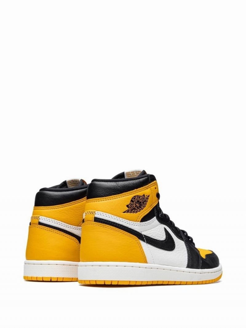 Yellow / Black / White Men's Nike High OG Taxi Air Jordan 1 | MZLTGW-632