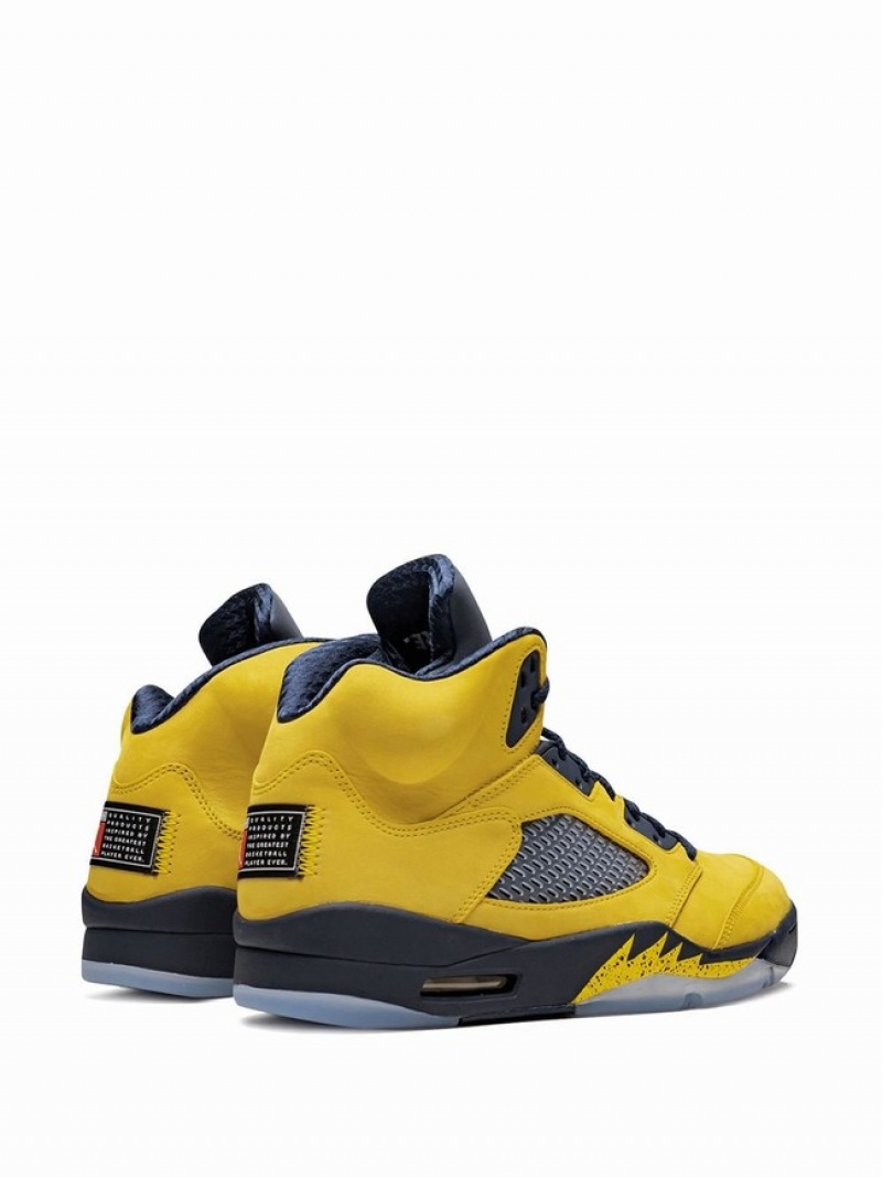 Yellow / Blue Women's Nike Retro SE Air Jordan 5 | GITNSA-027