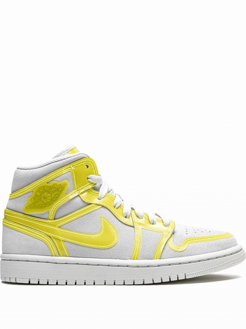 Yellow / White Women\'s Nike Mid LX Air Jordan 1 | GZKTUL-043